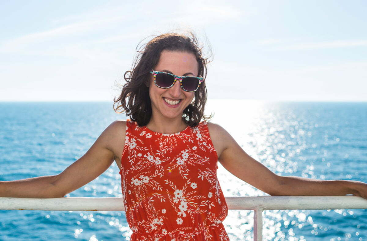 Woman on an ocean cruise