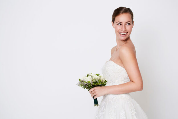Young smiling bride